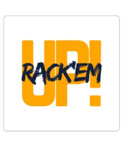 Energetic Kiss-Cut Stickers for Motivation & Fun, Gaming, Sports, Laptop, Water Bottle Decorations, RACK 'EM!